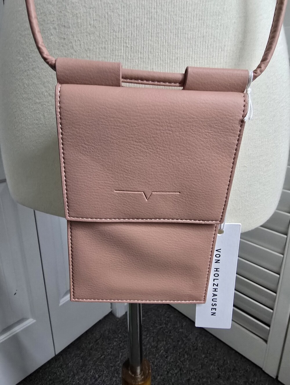 Von Holzhausen Women’s Crossbody Wallet - Blush Pink (NWT)